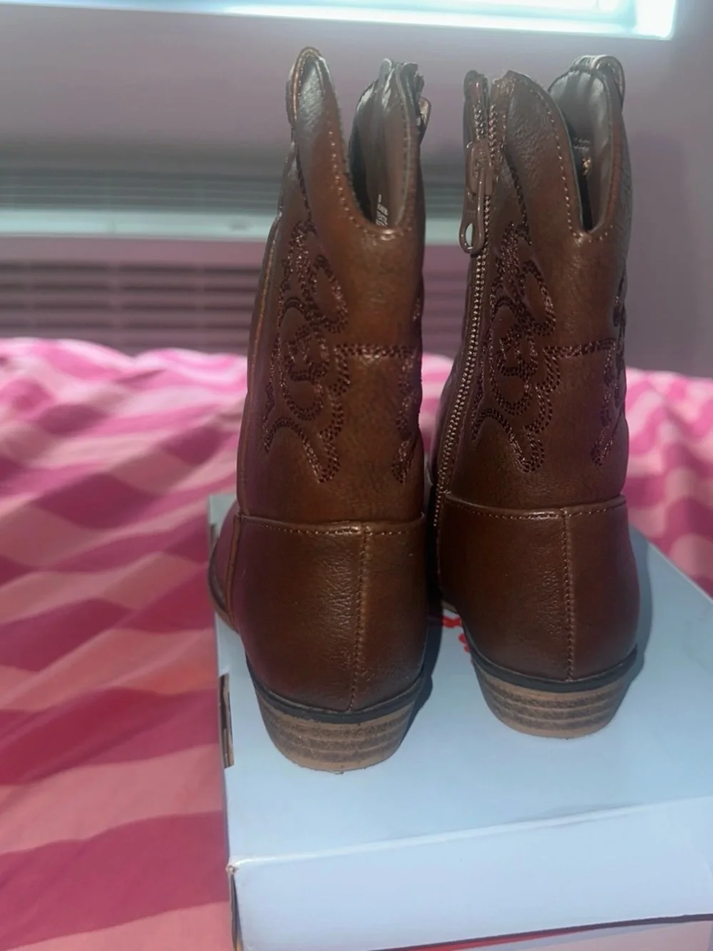 Cat & Jack Cognac Brown Kids' Western Boots
